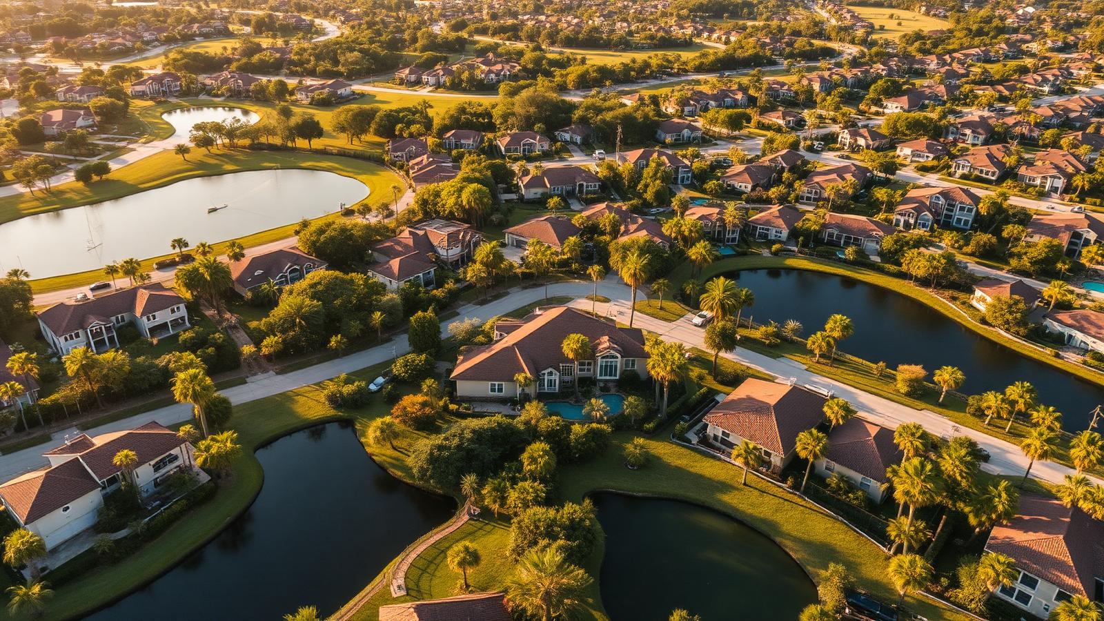 Aerial view of Orlando, Florida residential neighborhoods